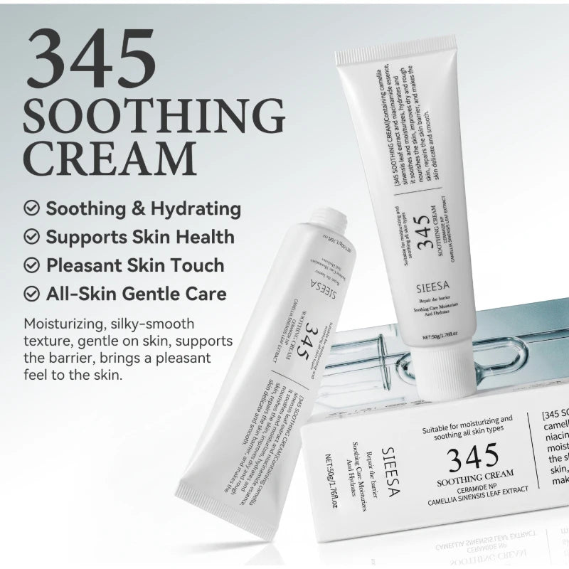 345 Sooth Cream Toner Camellia Leaf Centella Asiatica Extract Refresh Non-sticky Hydrate Dry Dehydrated Smooth Soft Complexion