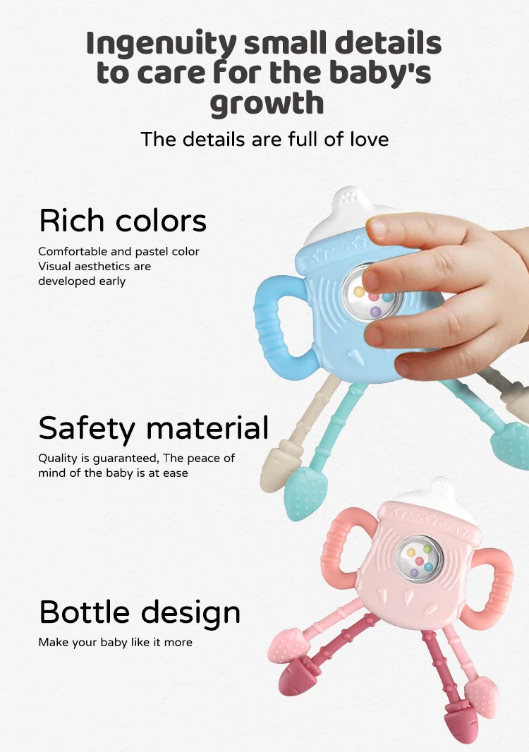Baby Teething Toys Set，Teething Relief Toy,  BPA Free Cute Shaped Infant Teething Molar Toys Dental Care Newborn Babies Items