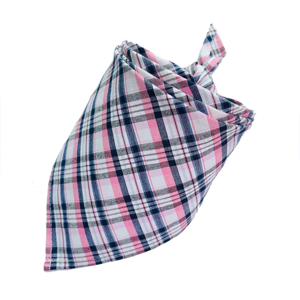 30/50pcs Cotton Plaid Dog Bandanas Thin Style Small Large Dog Scarves Bibs Collar Pet Dog Accessories for Summer
