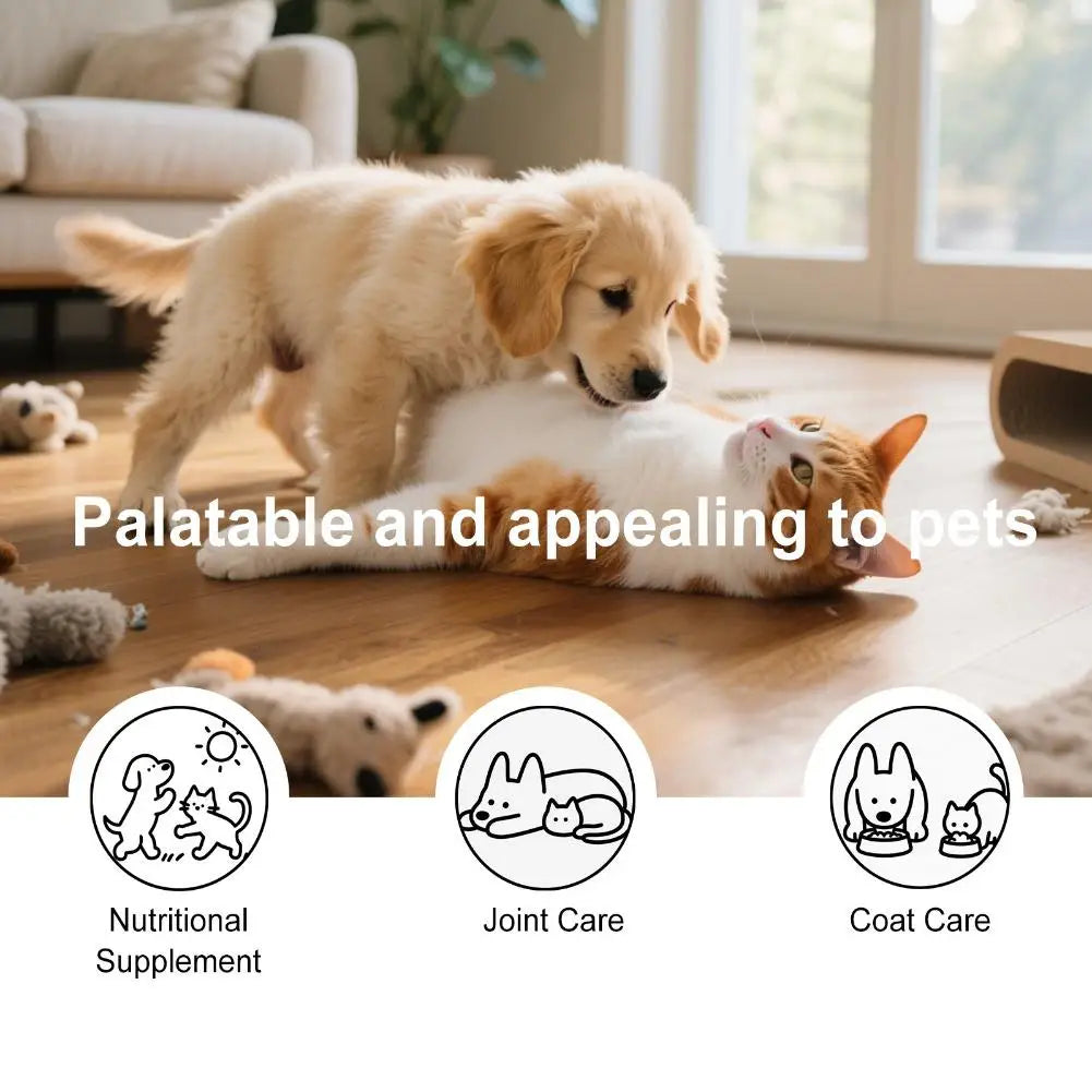 All Ages Pet Collagen Liquid Drops 60ml Skin Coat Support Supplement for Small Large Dog Cat Collagen for Pet Beauty and Health