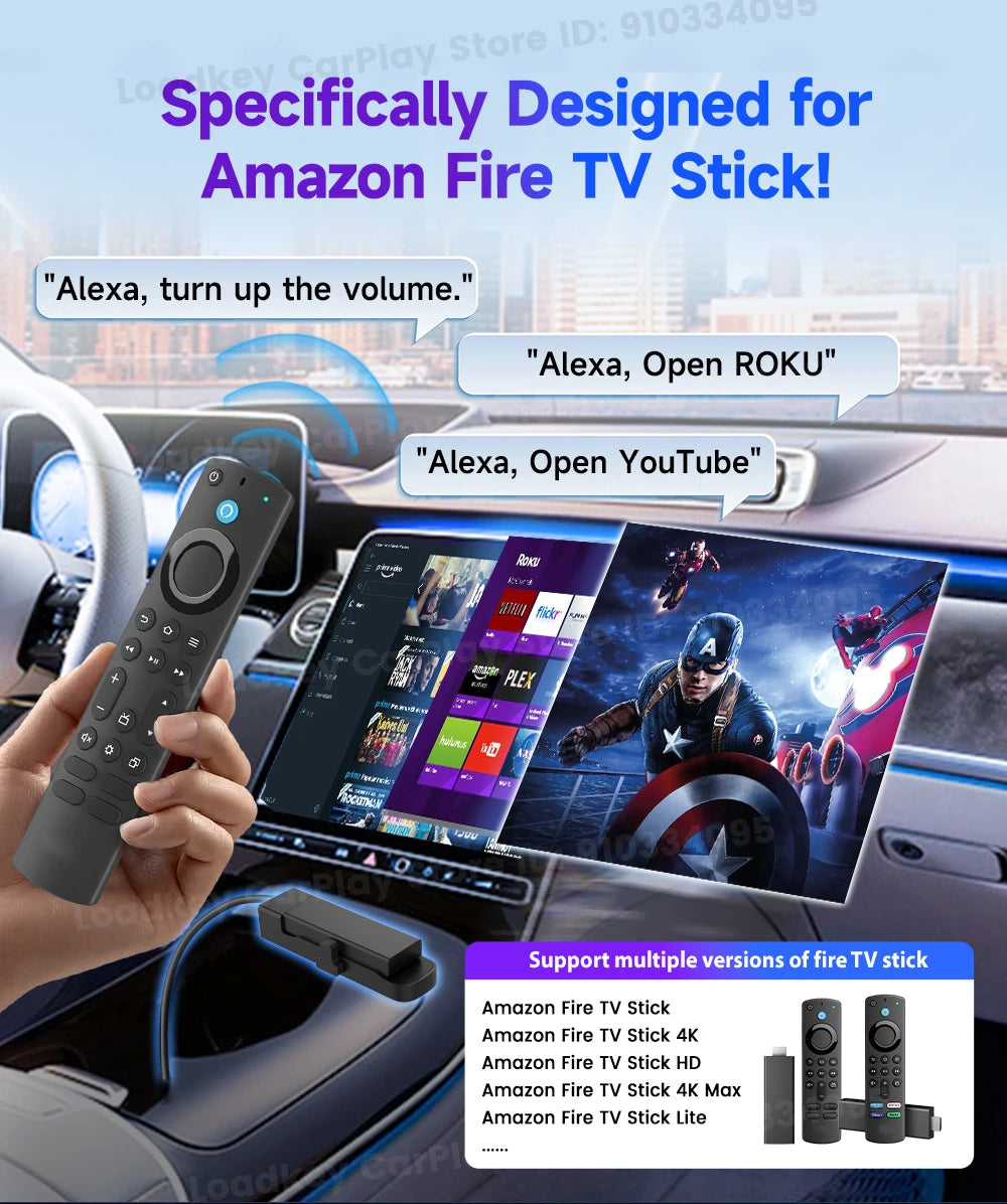 Carlinkit Supports Fire TV Stick Converter TV Streaming Box HDMI Wireless CarPlay TV Adapter  for Fire TV Stick HD 4K Max Lite