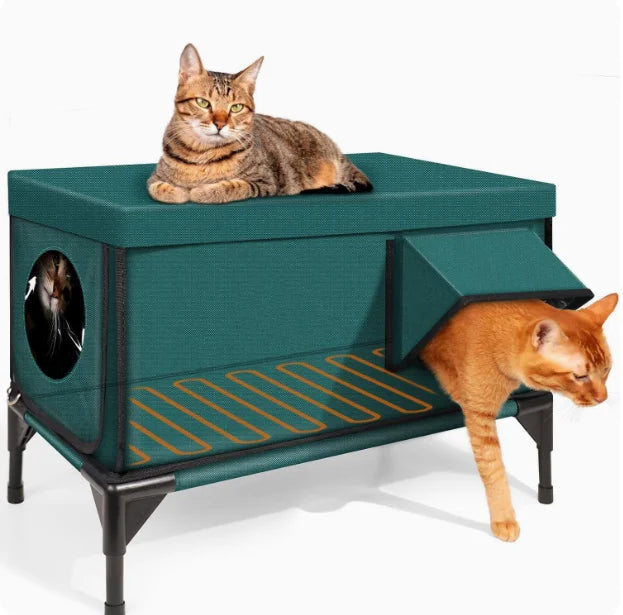 Indestructible Heated Cat House For Outside Waterproof Safe Outdoor Cat Shelter With Heater For Cat