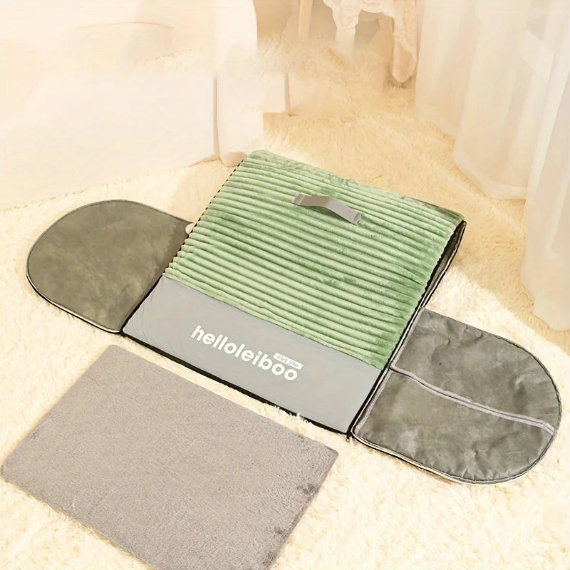 KEMORELA Thickened All-Season Enclosed Pet Bed Portable Dog House Cat Tent with Washable Bedding for Small Medium Large Dogs