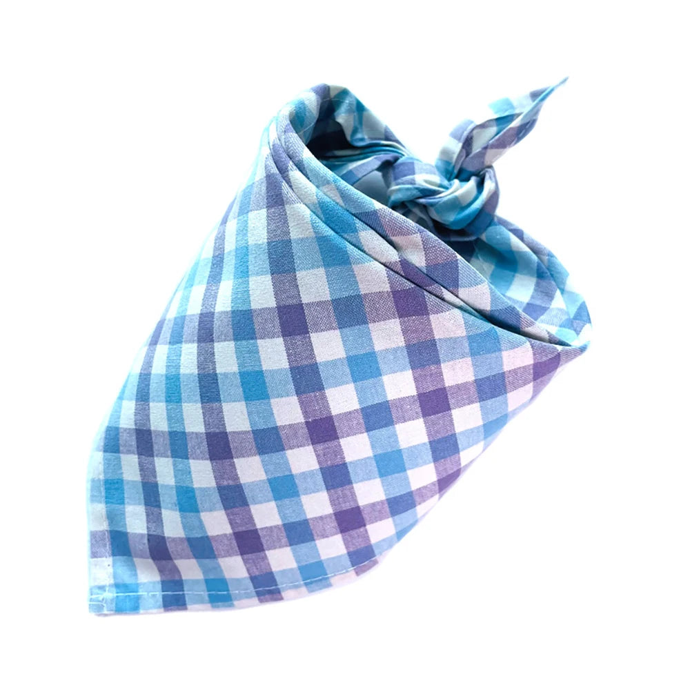 30/50pcs Cotton Plaid Dog Bandanas Thin Style Small Large Dog Scarves Bibs Collar Pet Dog Accessories for Summer