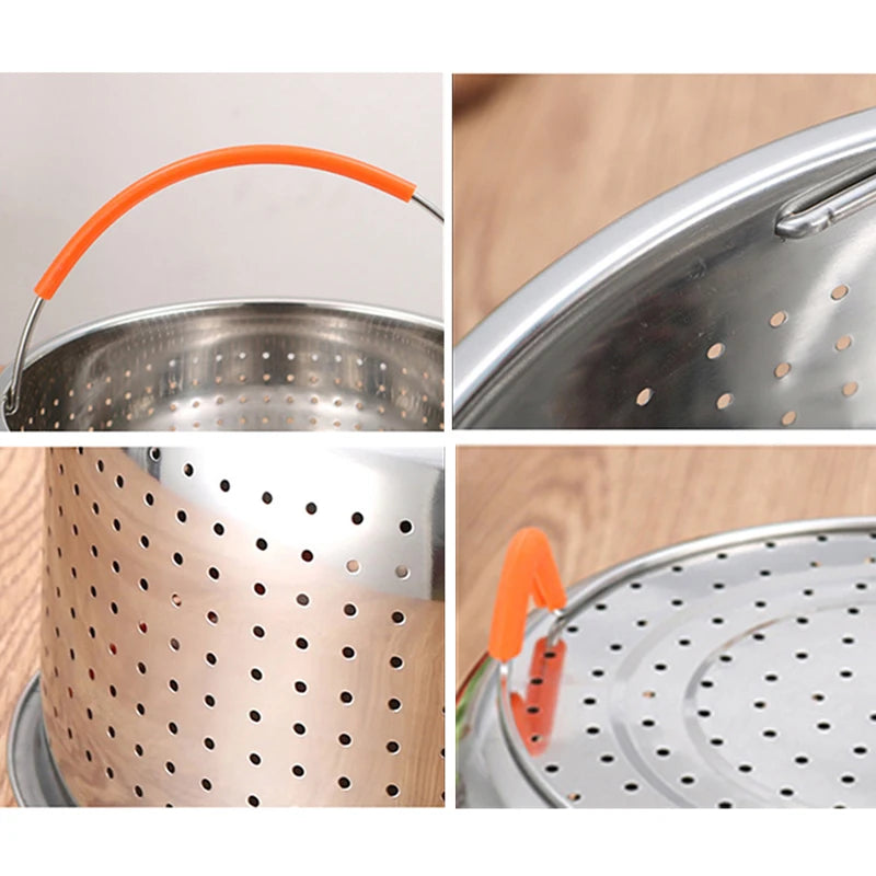 304 Stainless Steel Steamer Basket Instant Pot Accessories for 3/6/8L Instant Cooker with Silicone Covered Handle
