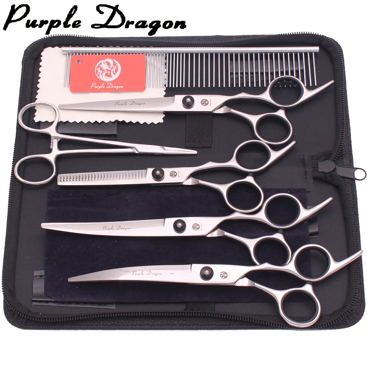 Dog Grooming Scissors Purple Dragon 6" 7" Stainless Pet Beauty Scissors Cutting Scissors Thinning Shears Curved Scissors Z3001