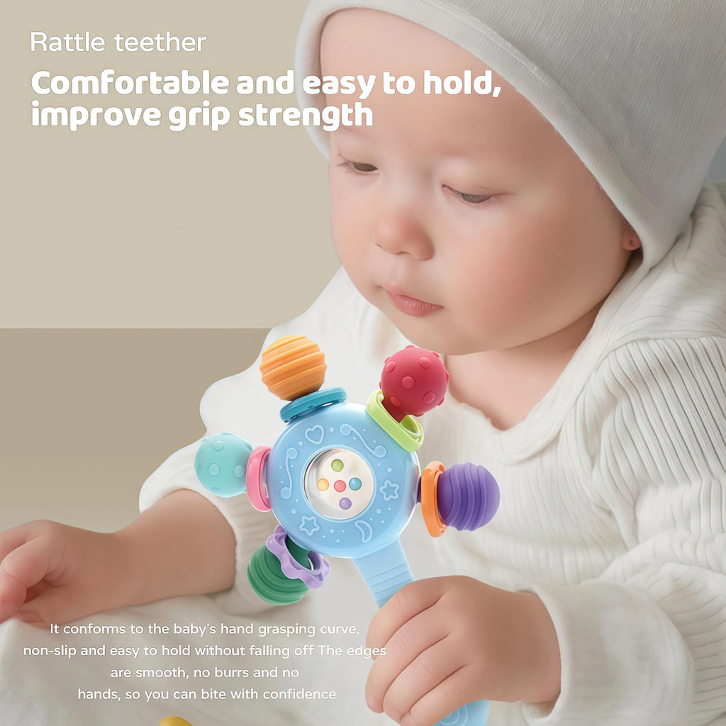 Baby Teething Toys Set，Teething Relief Toy,  BPA Free Cute Shaped Infant Teething Molar Toys Dental Care Newborn Babies Items