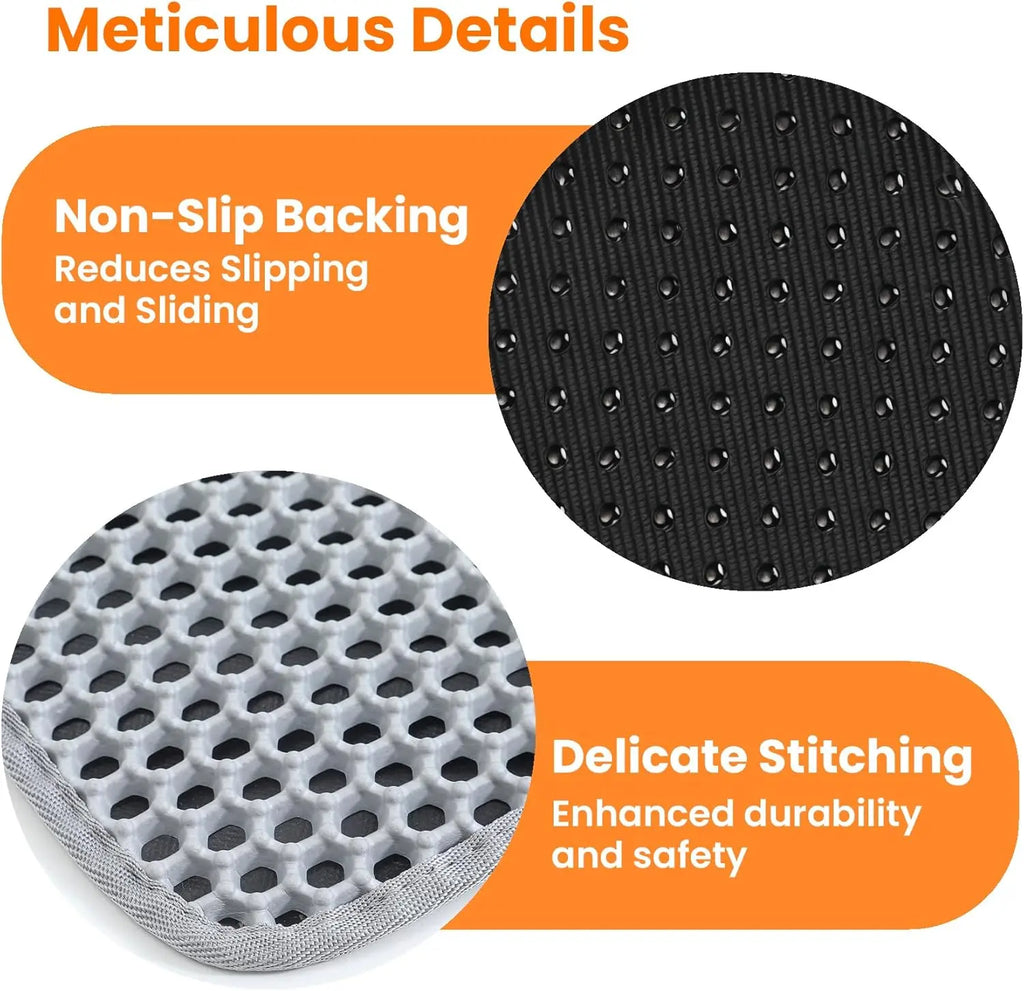 Soft double-layer cat litter mat, waterproof and thickened cat litter collection mat, cat litter cleaning products