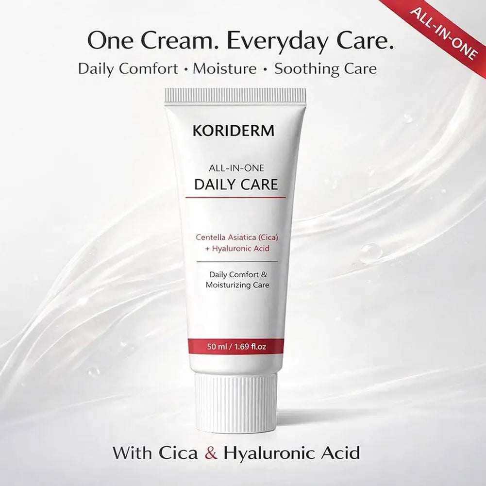 Koriderm Centella Asiatica Moisturizer Cream Hyaluronic Acid Gentle Repair Non Irritating For Daily Skincare Firming Barrier
