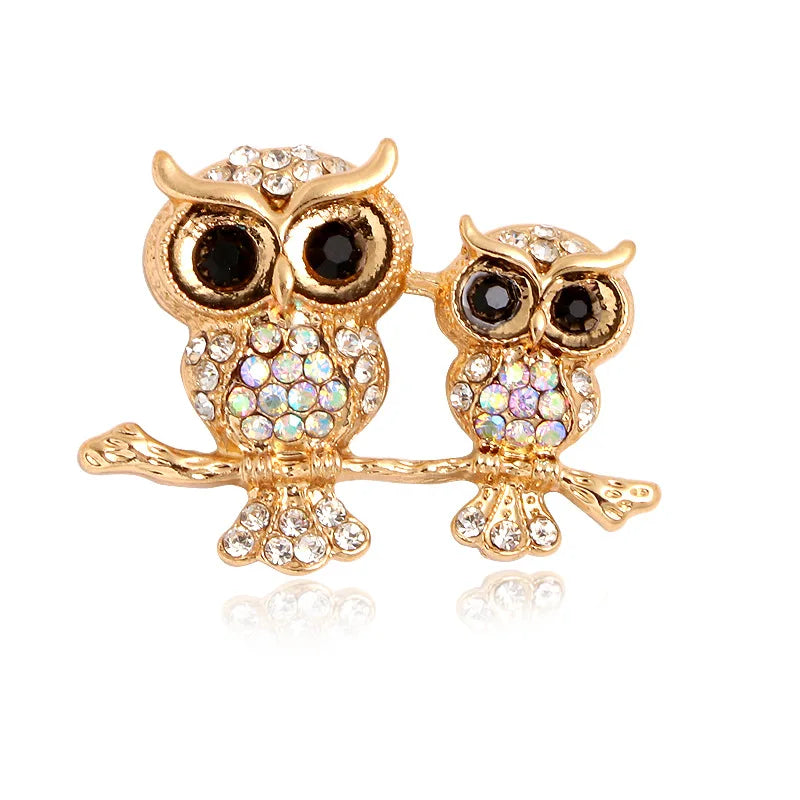 Cute rhinestone owl series brooch personalized versatile animal accessories clothes bag hat pin