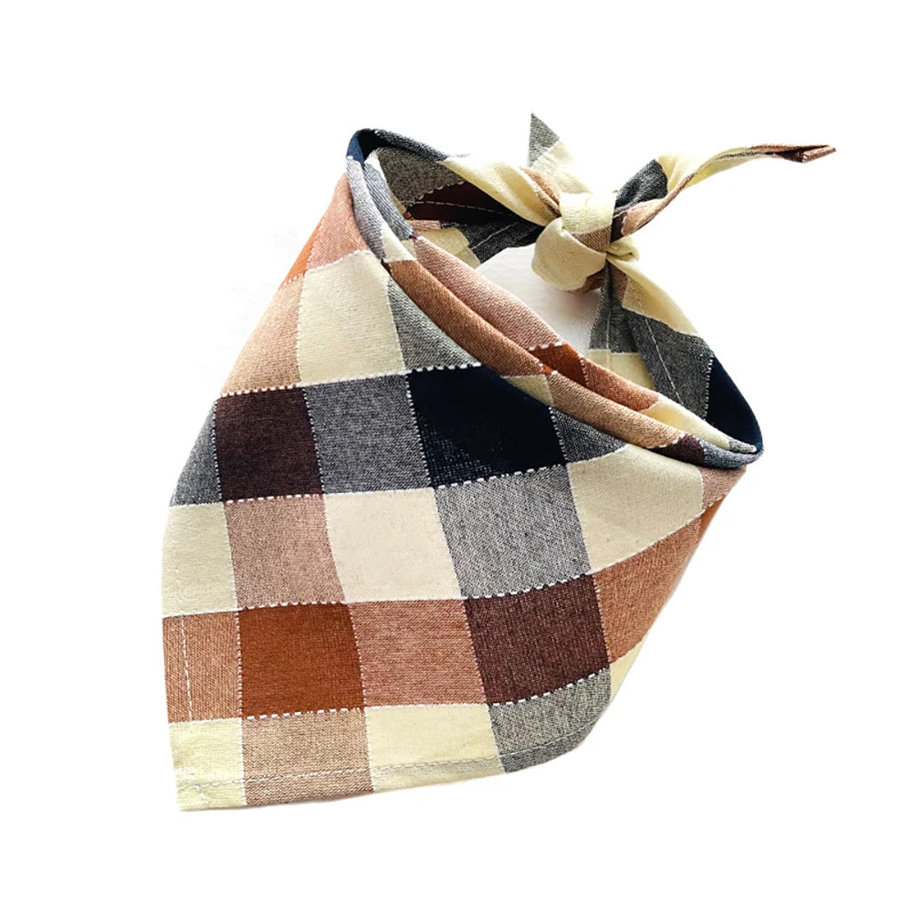 30/50pcs Cotton Plaid Dog Bandanas Thin Style Small Large Dog Scarves Bibs Collar Pet Dog Accessories for Summer