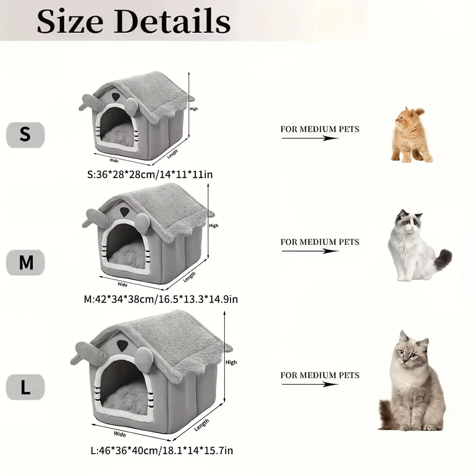 Cat House Semi-Enclosed Four-Season Universal Pet Nest Small Pet Shelter Washable Pet Supplies