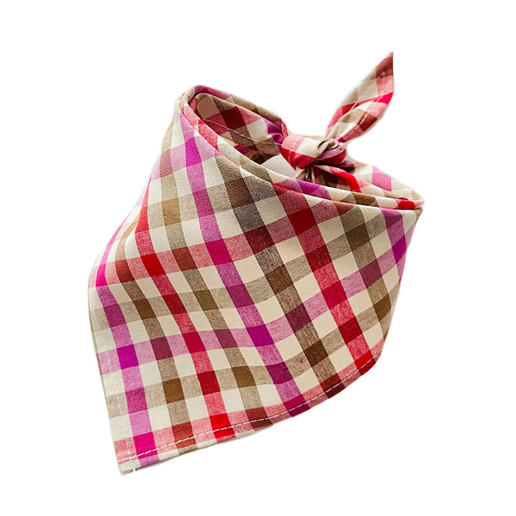30/50pcs Cotton Plaid Dog Bandanas Thin Style Small Large Dog Scarves Bibs Collar Pet Dog Accessories for Summer