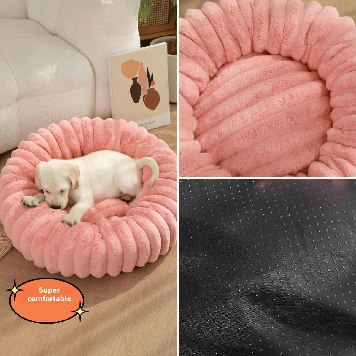 40-70cm Round Pet Bed for Dog Bed Super Soft Cat Bed Long Plush Dog House for Medium Dog House Winter Warm Sleeping