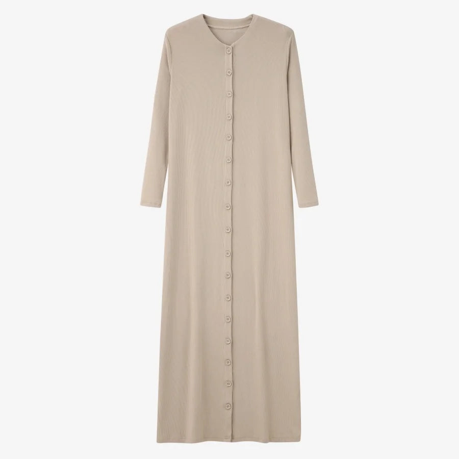 AS 2025 summer woman dress comfortable ribbing maxi button dress  lady clothes