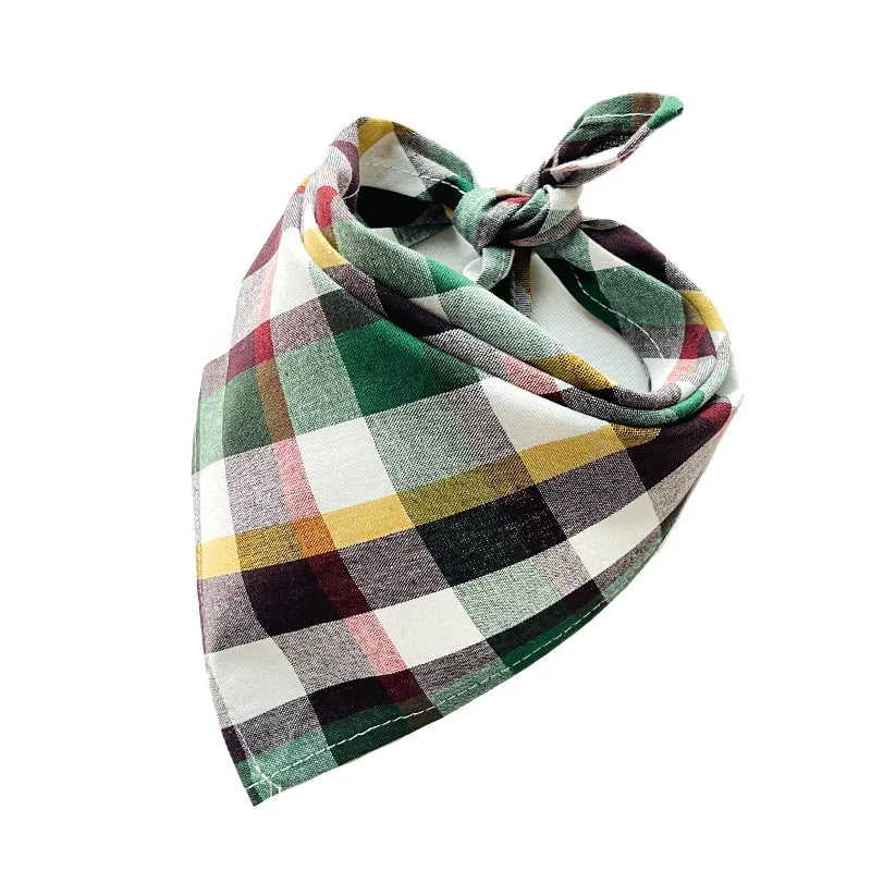 30/50pcs Cotton Plaid Dog Bandanas Thin Style Small Large Dog Scarves Bibs Collar Pet Dog Accessories for Summer