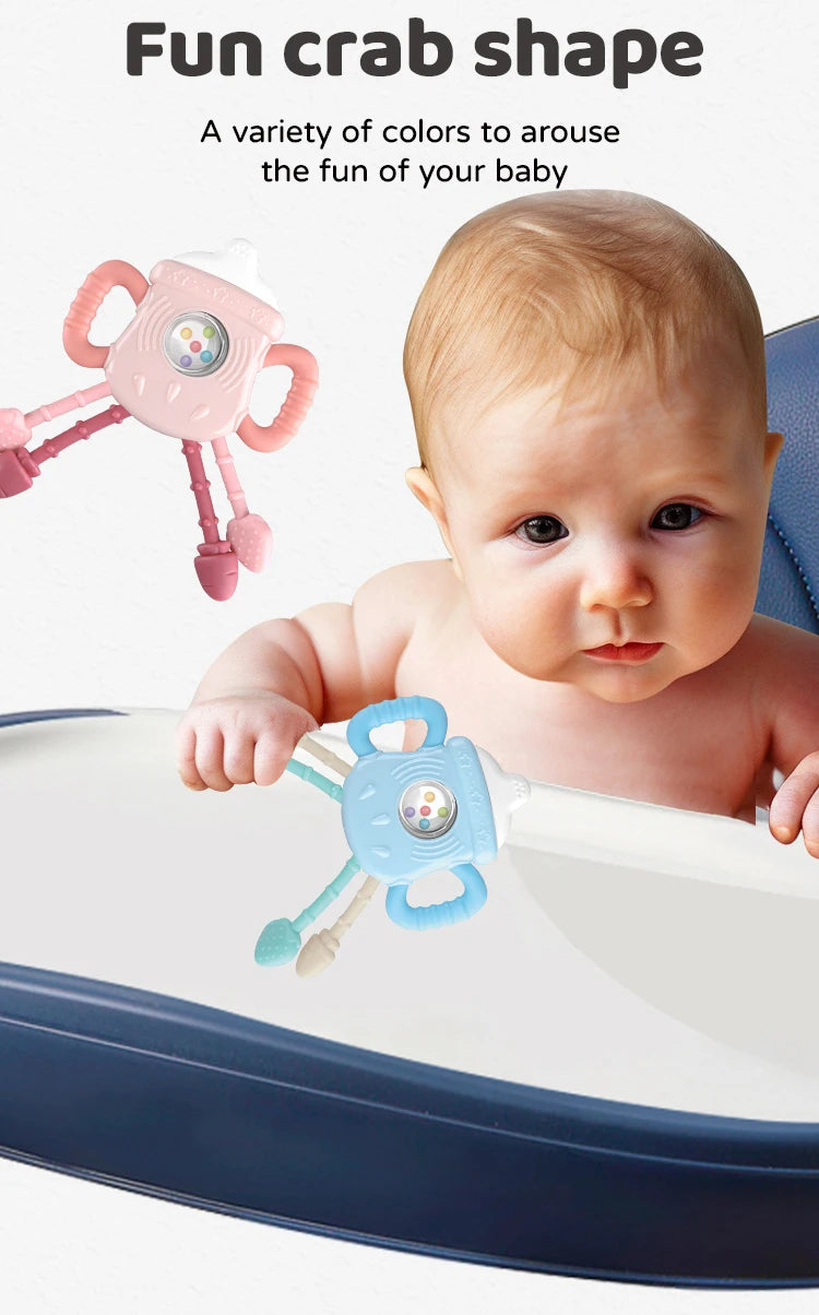 Baby Teething Toys Set，Teething Relief Toy,  BPA Free Cute Shaped Infant Teething Molar Toys Dental Care Newborn Babies Items