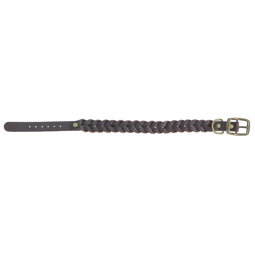 Genuine Leather Dog Collars Durable Braided Leather Dog Collars for Small Medium Large Dogs German Shepherd Pet Dog Accessories