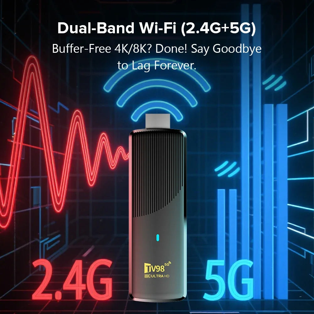 Updated TV98 ATV X9 TV Stick Android 14 Allwinner H313 Quad Core Wifi 4G 5G BT5.0 Voice Remote Smart TV Box HD 4K 8K iptv Stick