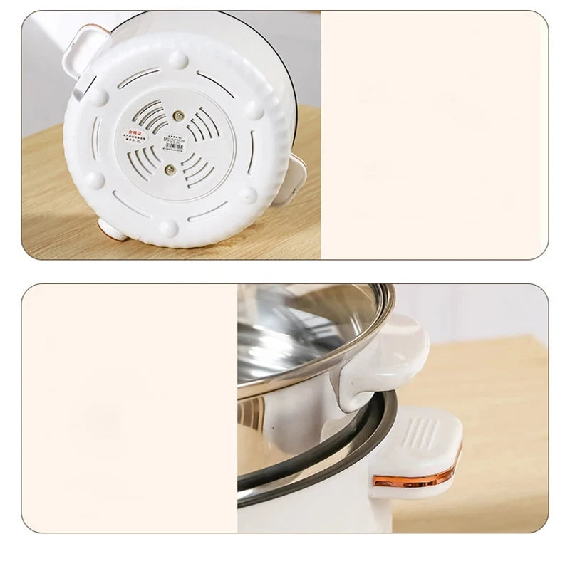 Portable Electric Multifunctional Cooker Household Double Layer Hot Pot Mini Non-stick Cookware for Kitchen and Home Appliance