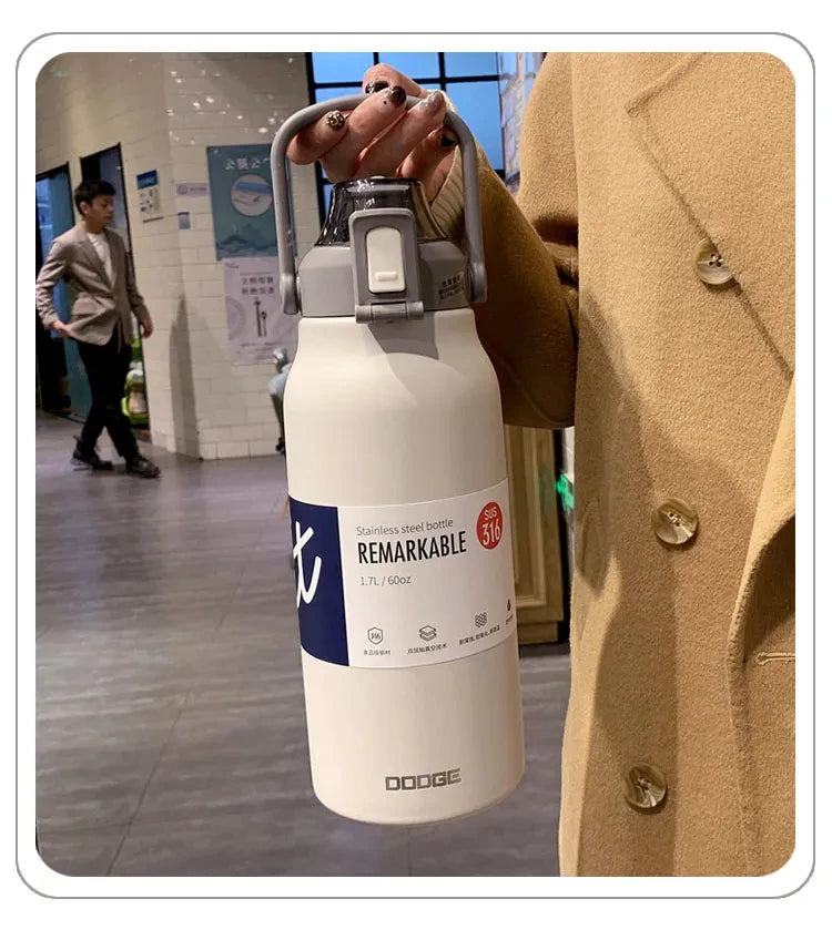 Tumbler Thermo Bottle Large Capacity With Straw Stainless Steel Thermal Water Bottle Cold and Hot Thermos Cup Vacuum Flask Gym