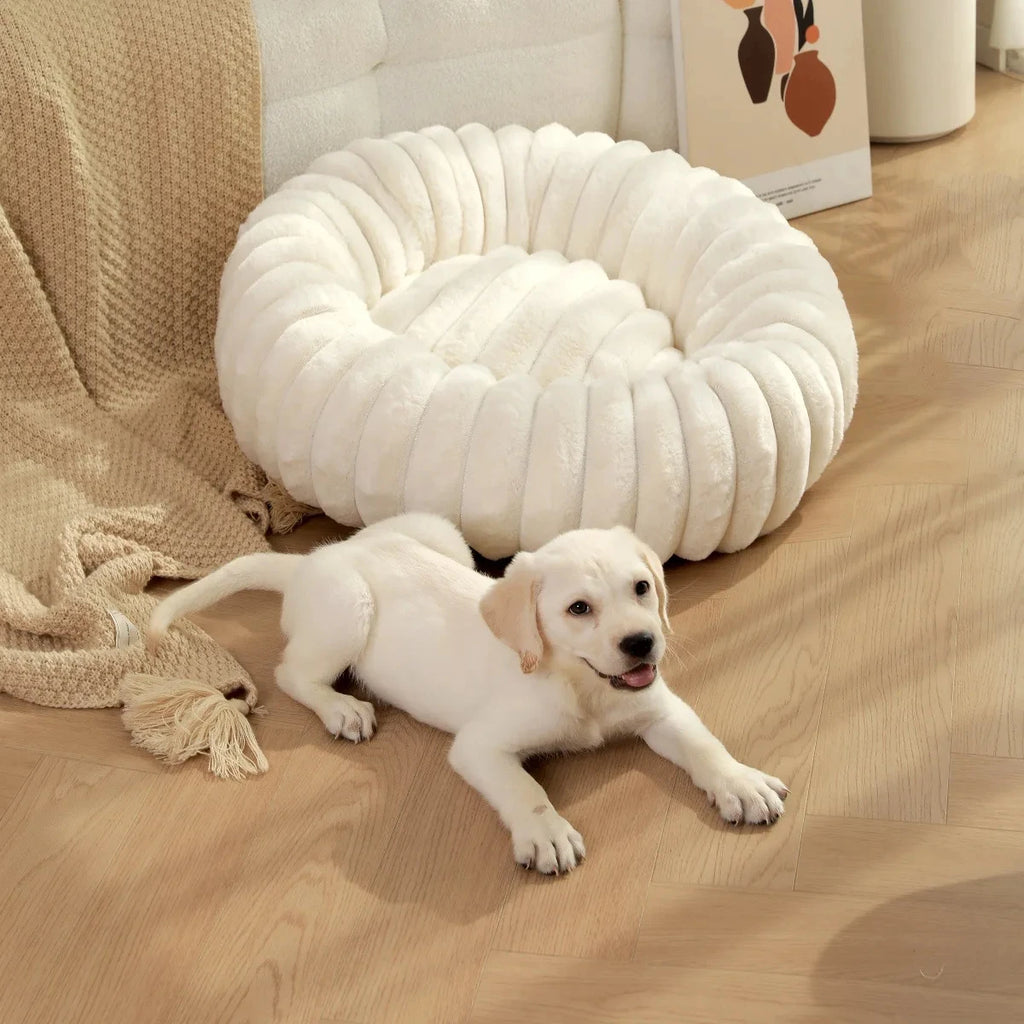 40-70cm Round Pet Bed for Dog Bed Super Soft Cat Bed Long Plush Dog House for Medium Dog House Winter Warm Sleeping