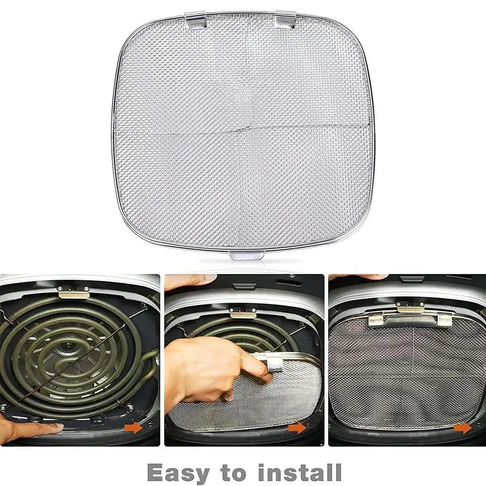 Stainless Steel Splatter Shield for Ninja Foodi AG301 Air Fryer Accessories for Ninja Foodi 5-in-1 Indoor Grill Replacement Part
