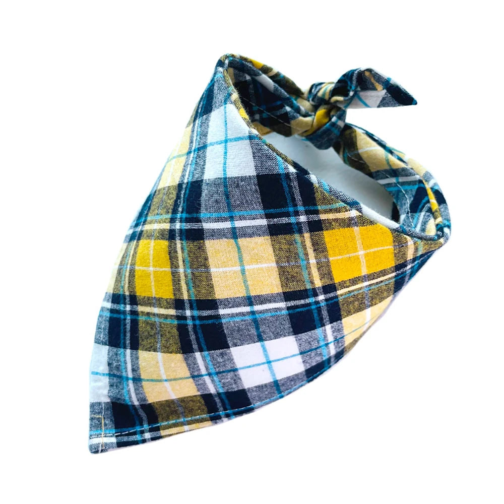 30/50pcs Cotton Plaid Dog Bandanas Thin Style Small Large Dog Scarves Bibs Collar Pet Dog Accessories for Summer