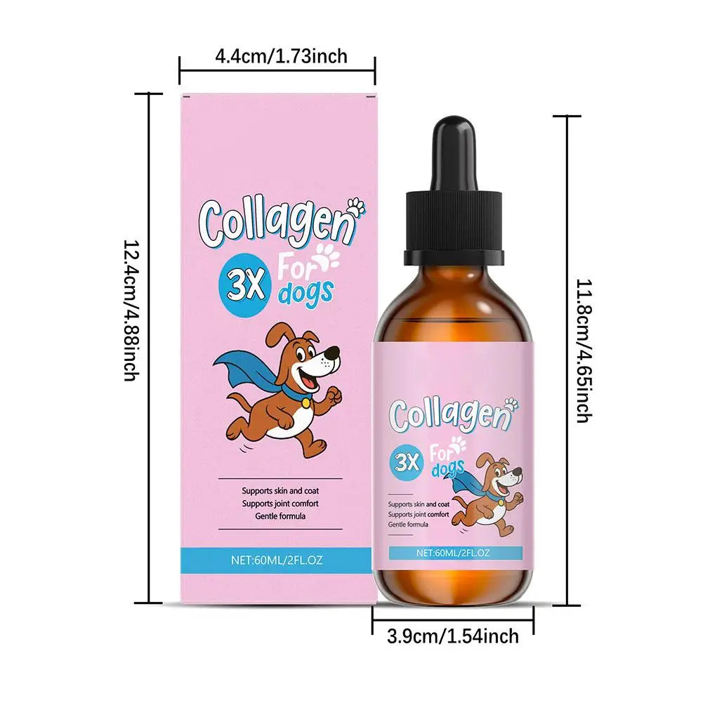 60ml Dog Pet Collagen Based Staple Food Combined With Nutritional Supplement Drops Gentle Formula For Hair And Skin Care