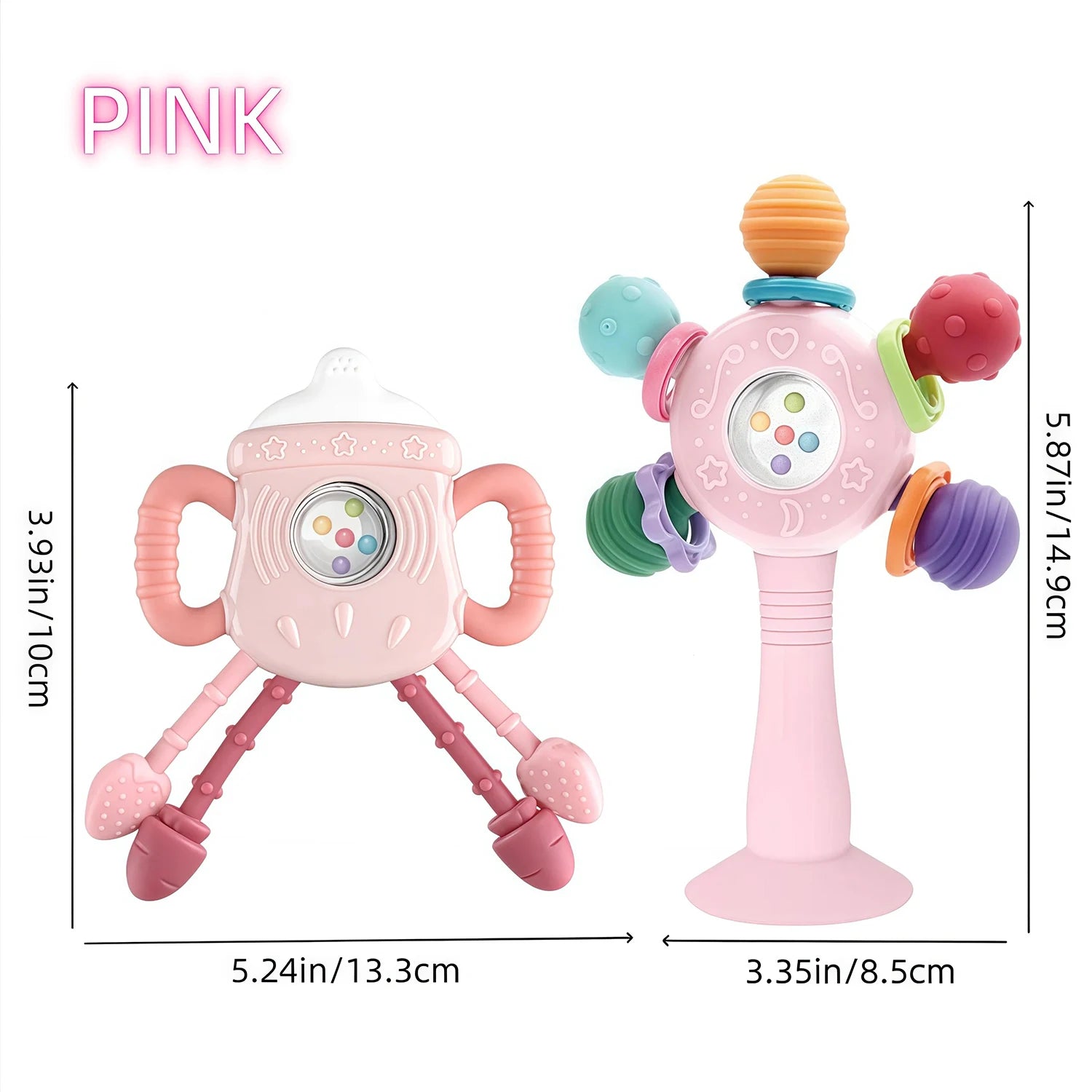 Baby Teething Toys Set，Teething Relief Toy,  BPA Free Cute Shaped Infant Teething Molar Toys Dental Care Newborn Babies Items