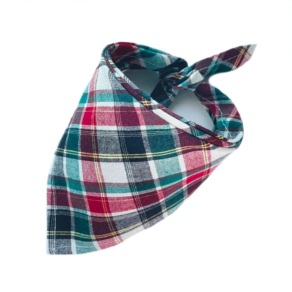 30/50pcs Cotton Plaid Dog Bandanas Thin Style Small Large Dog Scarves Bibs Collar Pet Dog Accessories for Summer