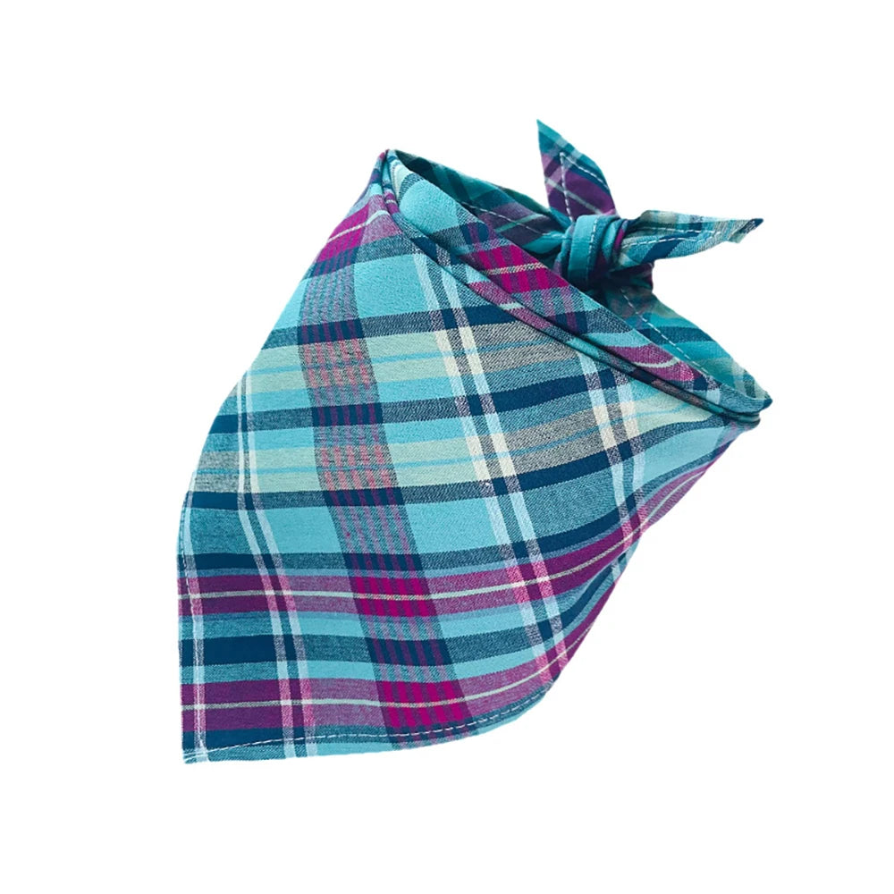 30/50pcs Cotton Plaid Dog Bandanas Thin Style Small Large Dog Scarves Bibs Collar Pet Dog Accessories for Summer