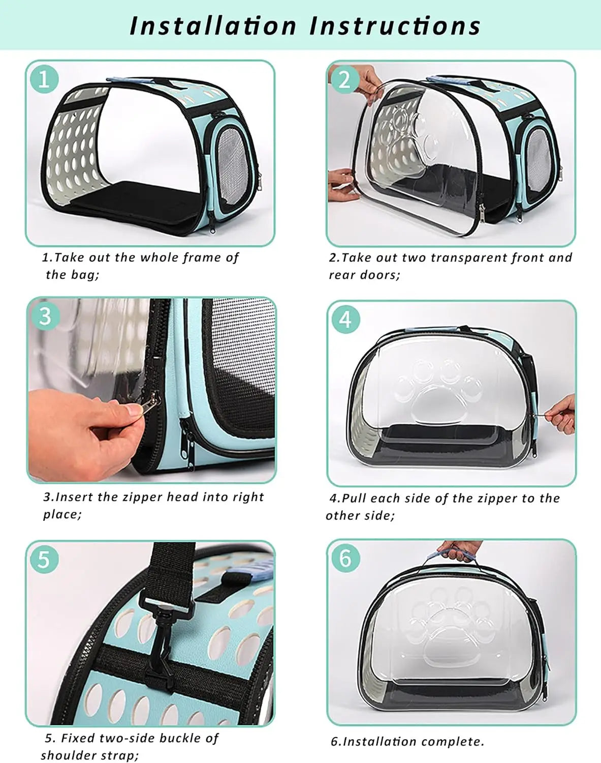 Outdoor Cat Carrier Backpack Pet Shoulder Bag Cat Carrier Travel Breathable Handbag Puppy & Kitten Capsule Transparent Cat Bag