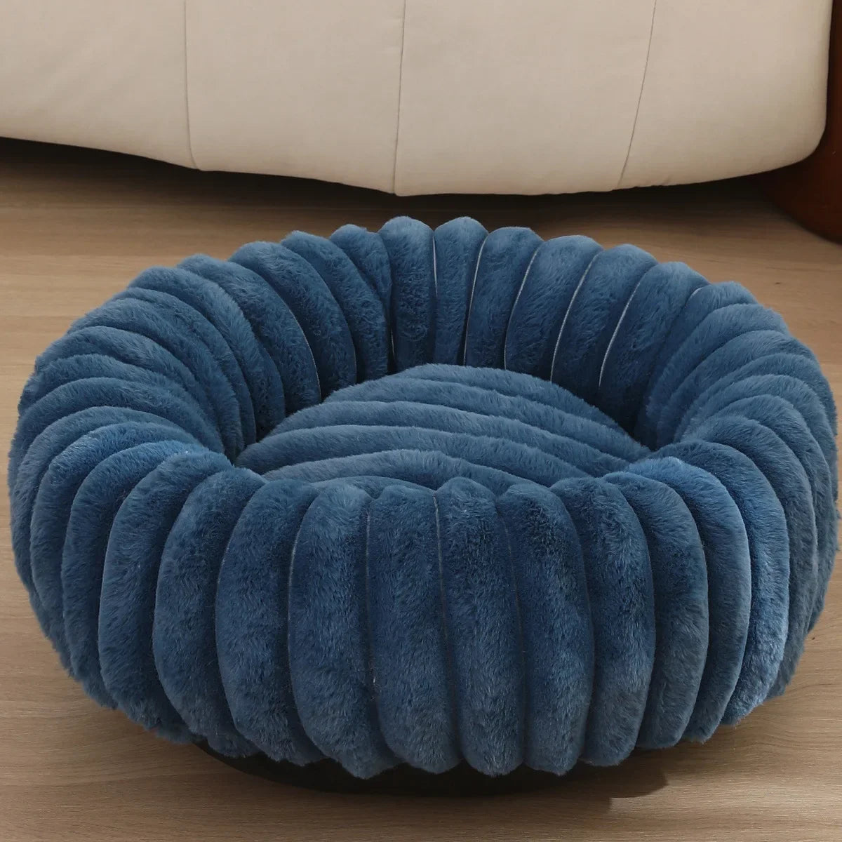 40-70cm Round Pet Bed for Dog Bed Super Soft Cat Bed Long Plush Dog House for Medium Dog House Winter Warm Sleeping