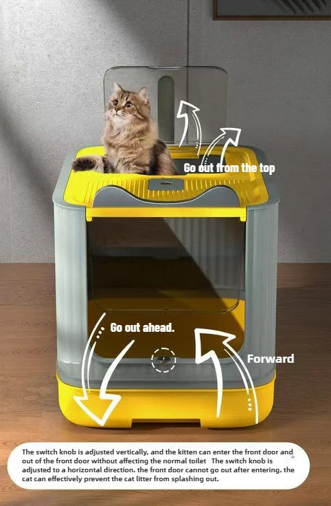 Cat litter basin oversized splash-proof fully enclosed cat toilet sterilization deodorant drawer cat litter basin cat litter box