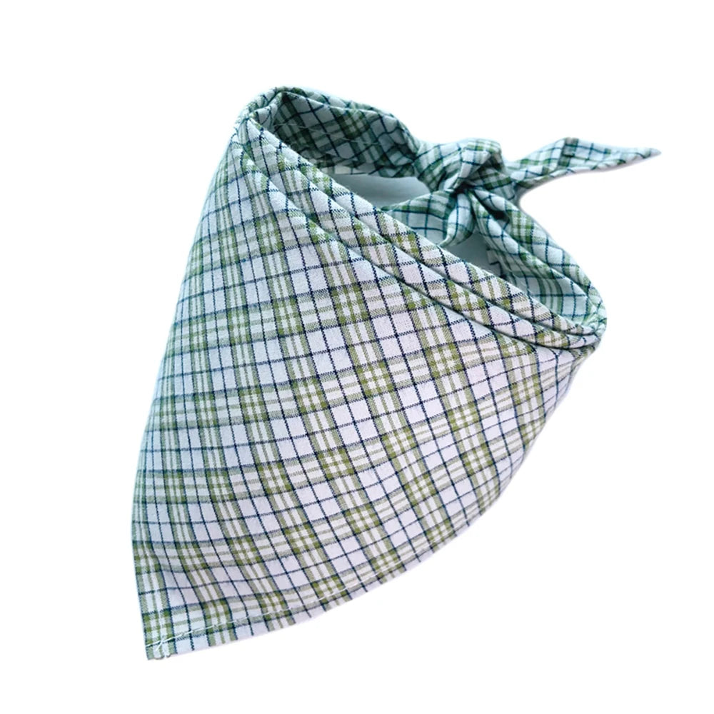 30/50pcs Cotton Plaid Dog Bandanas Thin Style Small Large Dog Scarves Bibs Collar Pet Dog Accessories for Summer