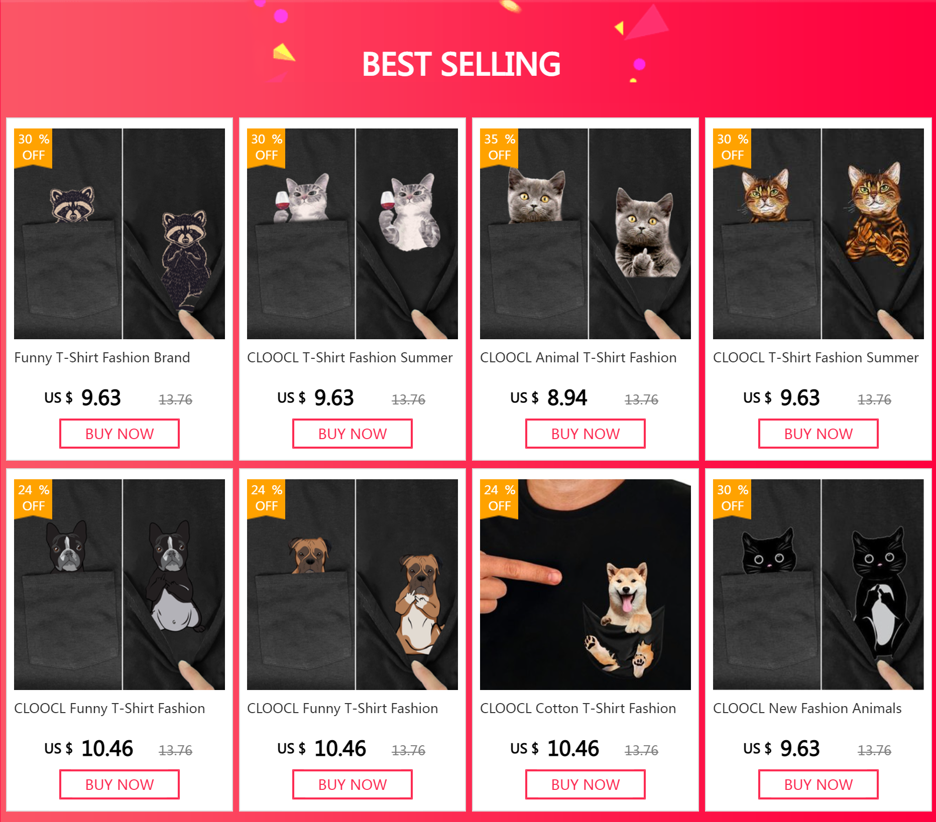 CLOOCL Funny Boxer  T-Shirt Pocket Dogs Printed T-shirt Hip Hop Tops Cotton Pet dog Tees Dropshipping