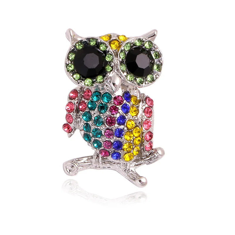 Cute rhinestone owl series brooch personalized versatile animal accessories clothes bag hat pin