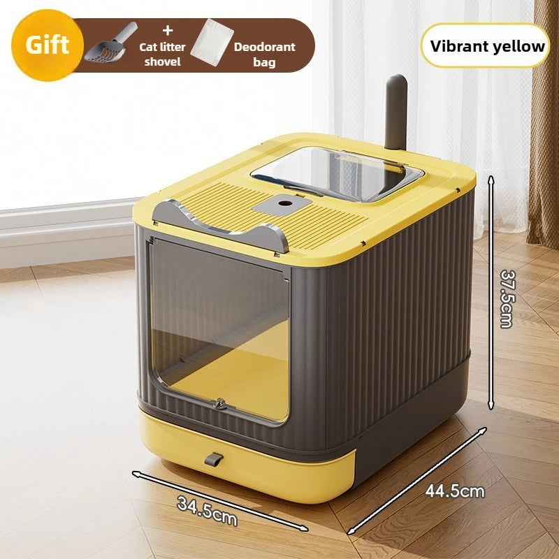 Cat litter basin oversized splash-proof fully enclosed cat toilet sterilization deodorant drawer cat litter basin cat litter box
