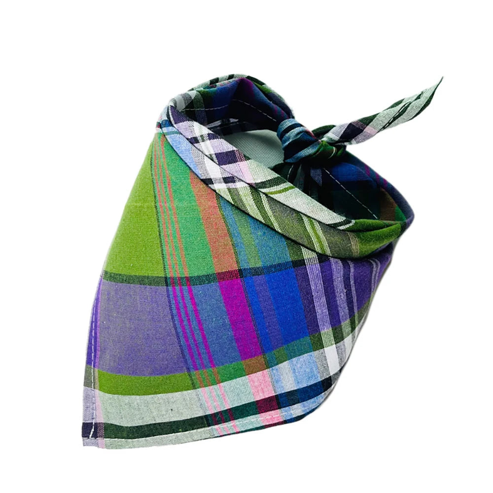 30/50pcs Cotton Plaid Dog Bandanas Thin Style Small Large Dog Scarves Bibs Collar Pet Dog Accessories for Summer