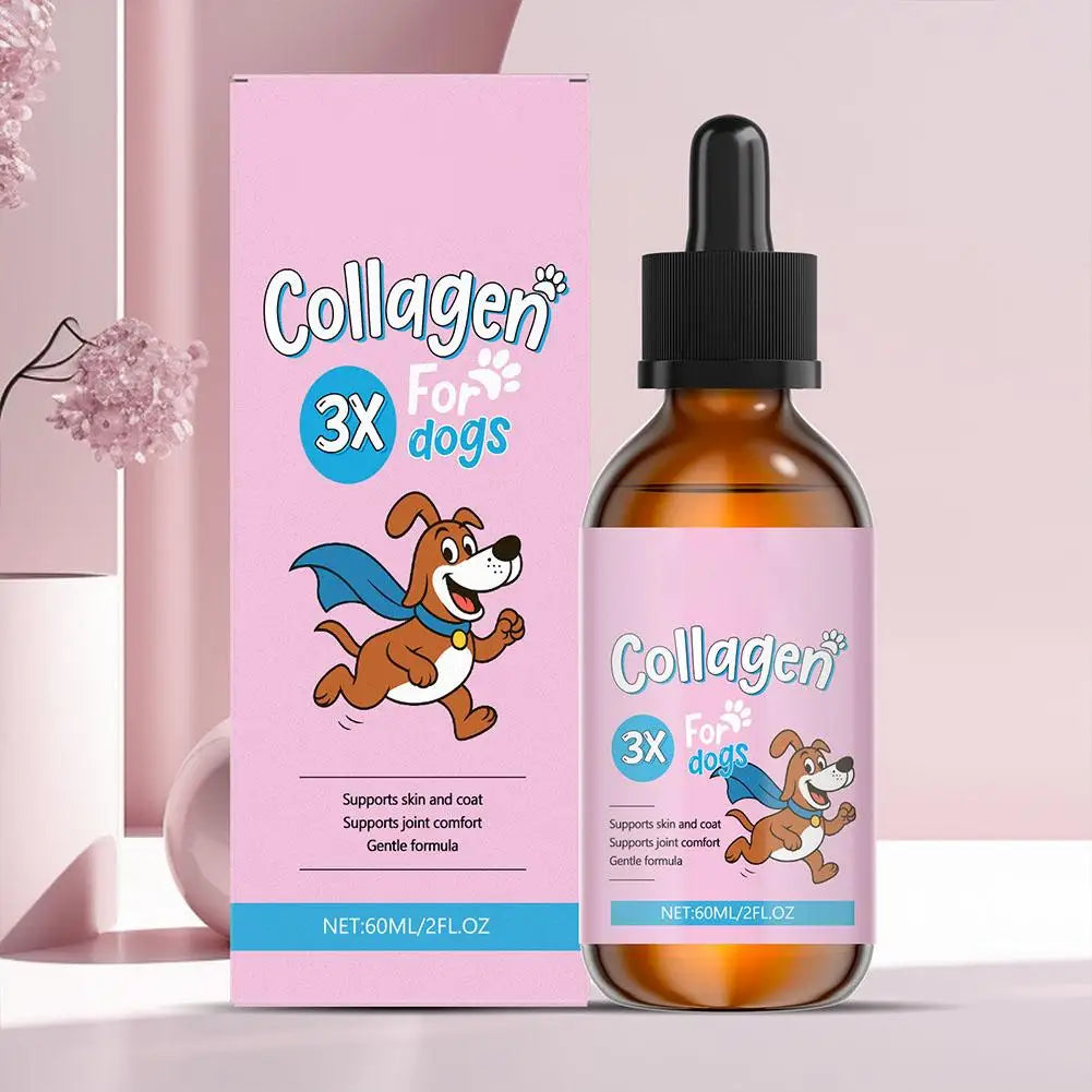 60ml Dog Pet Collagen Based Staple Food Combined With Nutritional Supplement Drops Gentle Formula For Hair And Skin Care