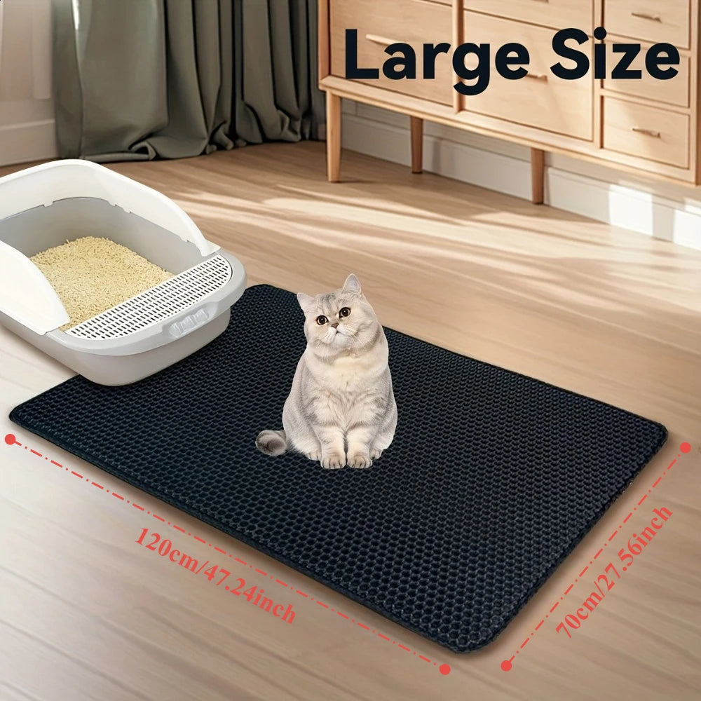 70x120cm Pet Cat Litter Mat Waterproof Double Layer Cat Litter Trapping Pet Litter Box Mat Clean Pad Products for Cats Accessori