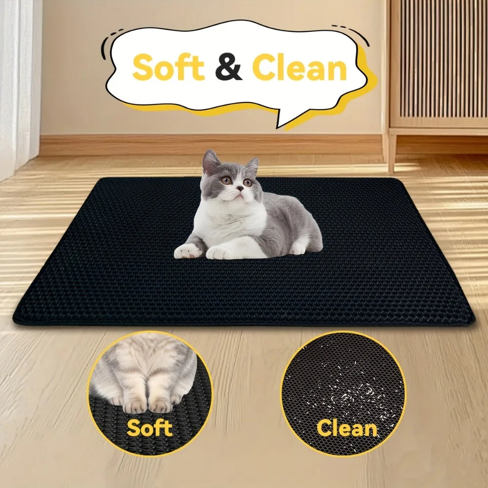 70x120cm Pet Cat Litter Mat Waterproof Double Layer Cat Litter Trapping Pet Litter Box Mat Clean Pad Products for Cats Accessori