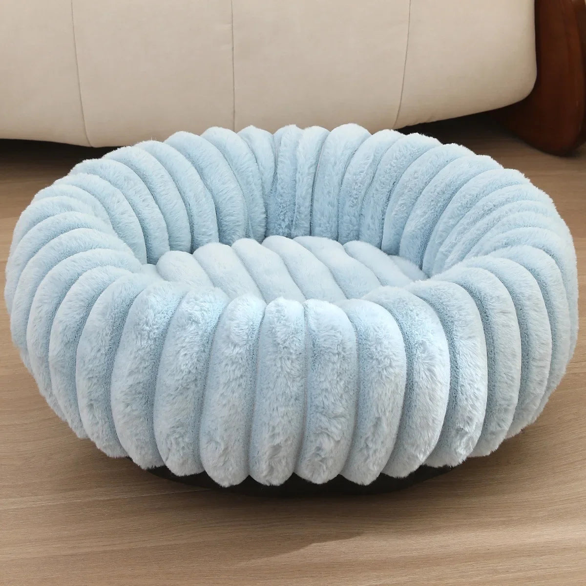 40-70cm Round Pet Bed for Dog Bed Super Soft Cat Bed Long Plush Dog House for Medium Dog House Winter Warm Sleeping