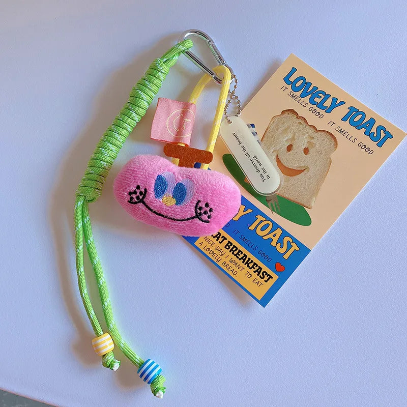 Funny Animal Doll Keychain With Randow Color Lanyard Accessories Mini Animal Doll Cute Keys Keyrings For Bag Pendant Kawaii Gift