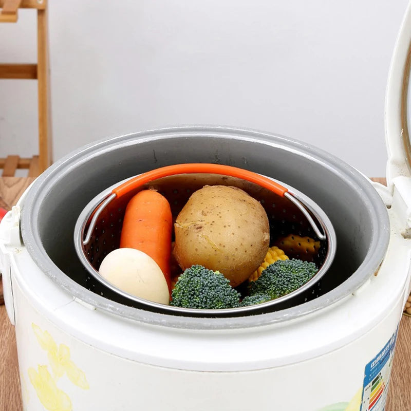 304 Stainless Steel Steamer Basket Instant Pot Accessories for 3/6/8L Instant Cooker with Silicone Covered Handle