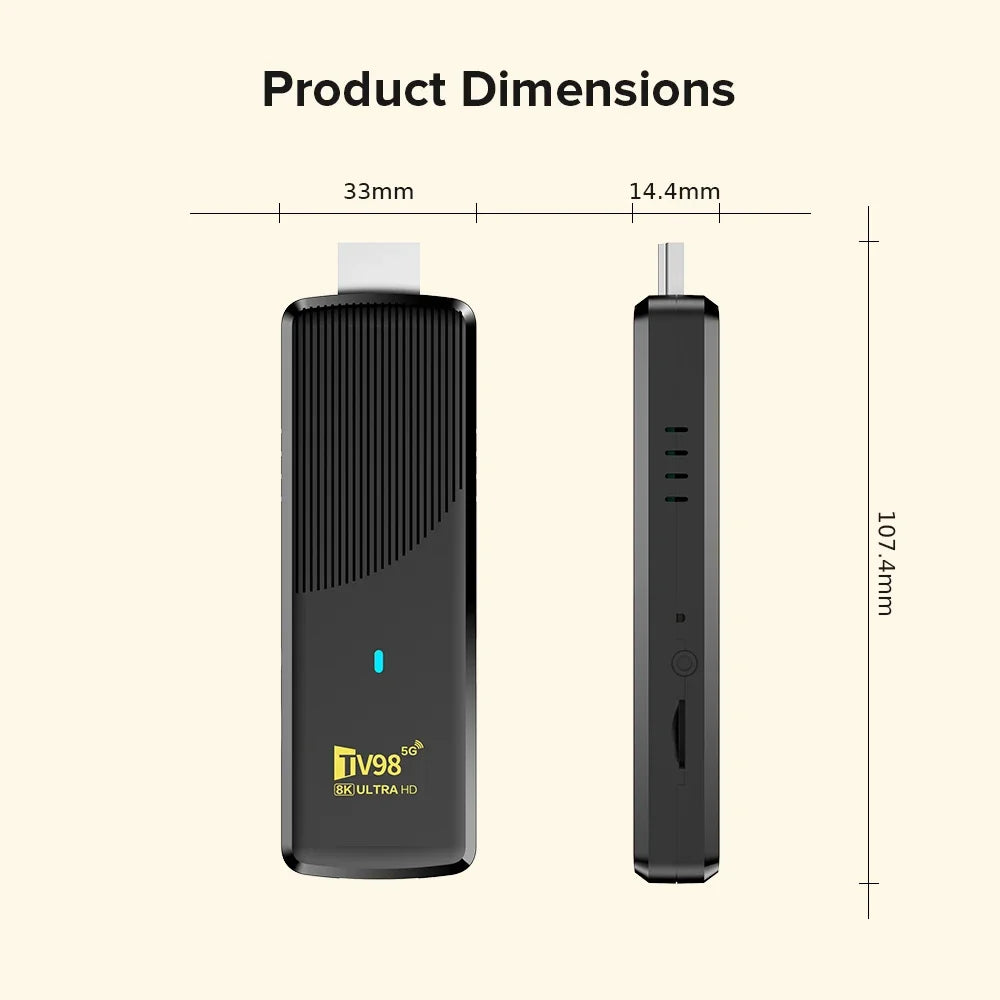 Updated TV98 ATV X9 TV Stick Android 14 Allwinner H313 Quad Core Wifi 4G 5G BT5.0 Voice Remote Smart TV Box HD 4K 8K iptv Stick