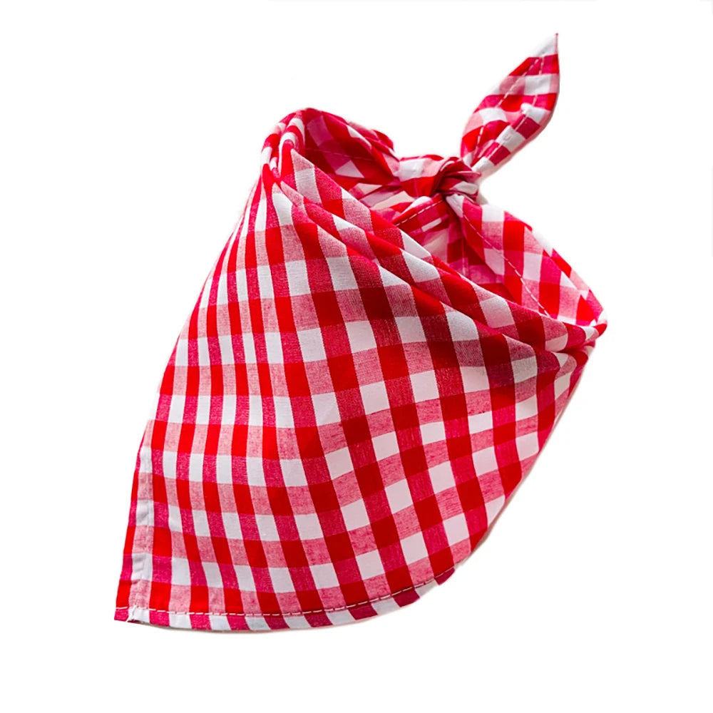 30/50pcs Cotton Plaid Dog Bandanas Thin Style Small Large Dog Scarves Bibs Collar Pet Dog Accessories for Summer
