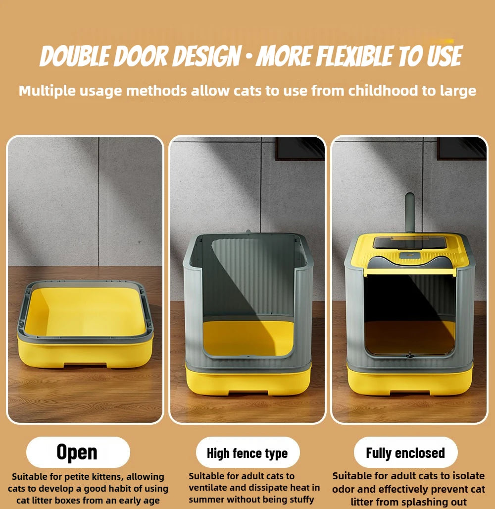 Cat litter basin oversized splash-proof fully enclosed cat toilet sterilization deodorant drawer cat litter basin cat litter box