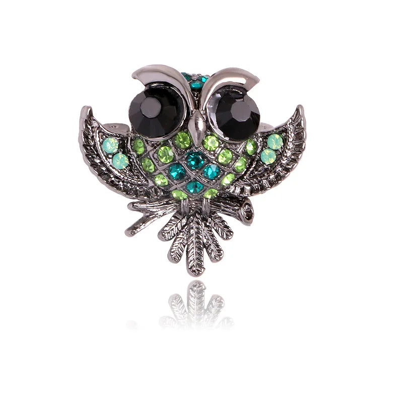 Cute rhinestone owl series brooch personalized versatile animal accessories clothes bag hat pin